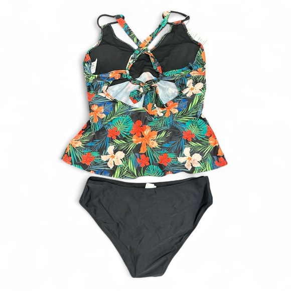 Tropical Floral Tankini‎ Set Racerback Tie - Picture 2 of 4